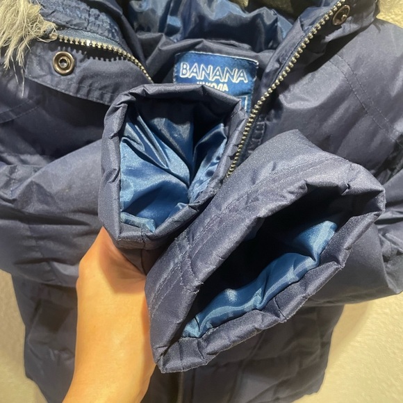 Blue Winter Jacket Puffer Size: 7-8 Years old Zip Up Hoodie - Picture 6 of 9